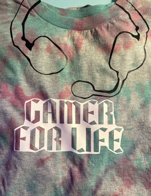 Gamer for life tie-dye T-shirt